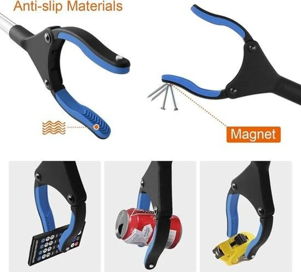 Ramasse-déchets télescopique de 109 cm avec griffe antidérapante bleu - 5