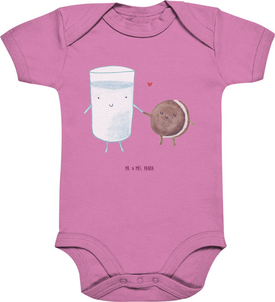 Mr. & Mrs. Panda Strampler Baby Milch Keks 6. - 12. Monat - Bubble Gum Pink - Geschenk, Kaffee, Romantisch, Lustige Sprüche, Kekse, Cookie, Eintei...