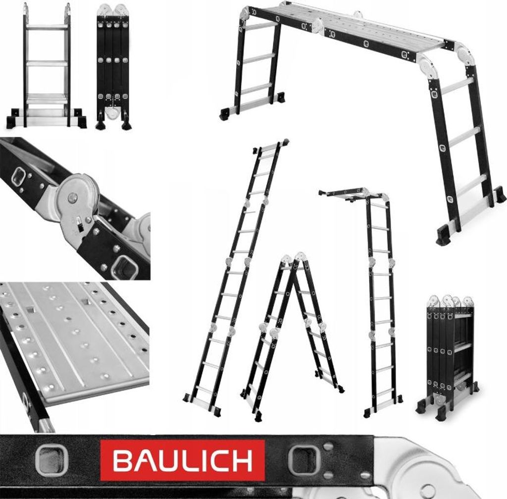 Baulich | Víceúčelový žebřík – 4x3 – hliník – výškově Obrázek produktu 