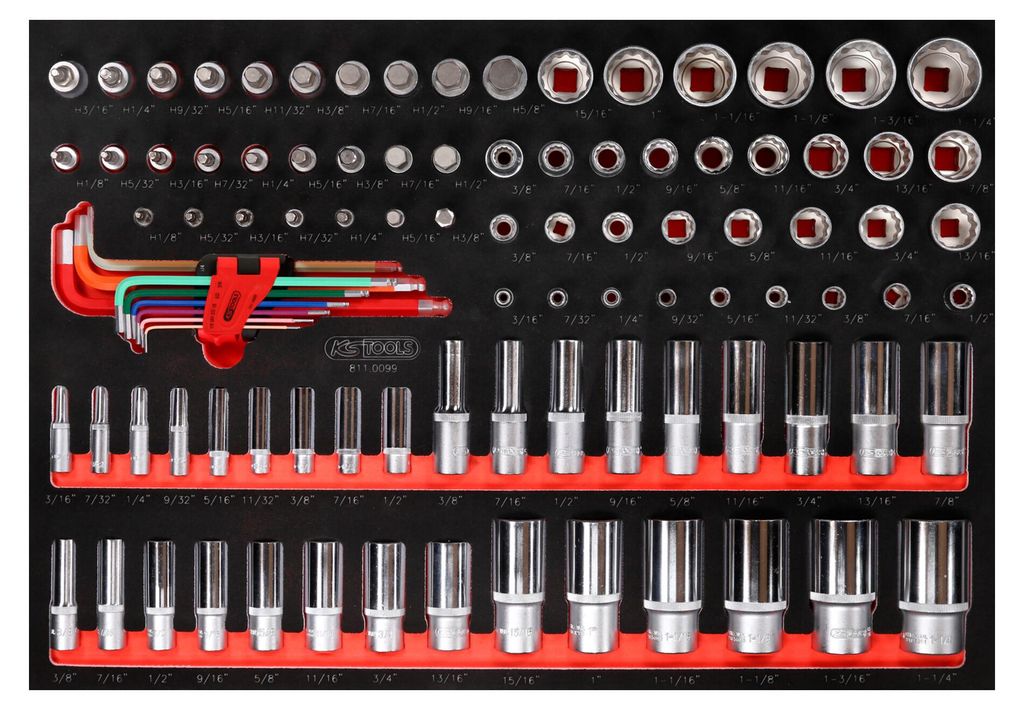 KS Tools 811.0099, Steckschlüssel-Satz, 99 Kopf/Köpfe, 7,66 Produktbild 