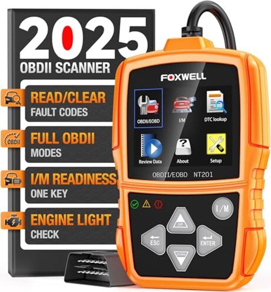 FOXWELL NT201 OBD2 Scanner Auto Code Leser Check Engine Light Reader OBDII EOBD Computer Diagnostic Scan Tool Fault für alle Autos nach 1996