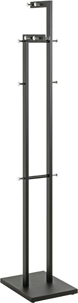 HAKU Möbel Garderobenständer chrom, schwarz - Metall, B/H/T: 42x175x30 cm