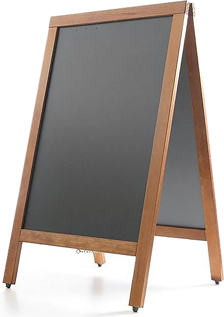 Chevalet Ardoise avec Cadre en Bois Noir 85cm pour Menu et Ardoise