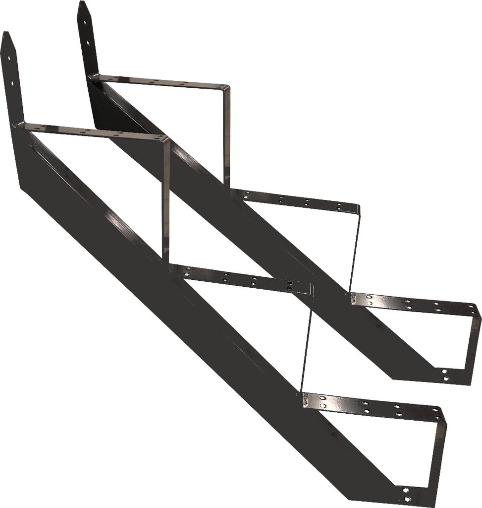 Treppenrahmen 3 stufig Stahl-Treppe Anthrazit Treppenholm Produktbild 
