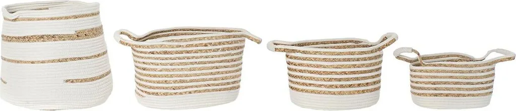 Set de 4 Paniers DKD Home Decor 36x36x34 cm - Rangement Style Boho Chic