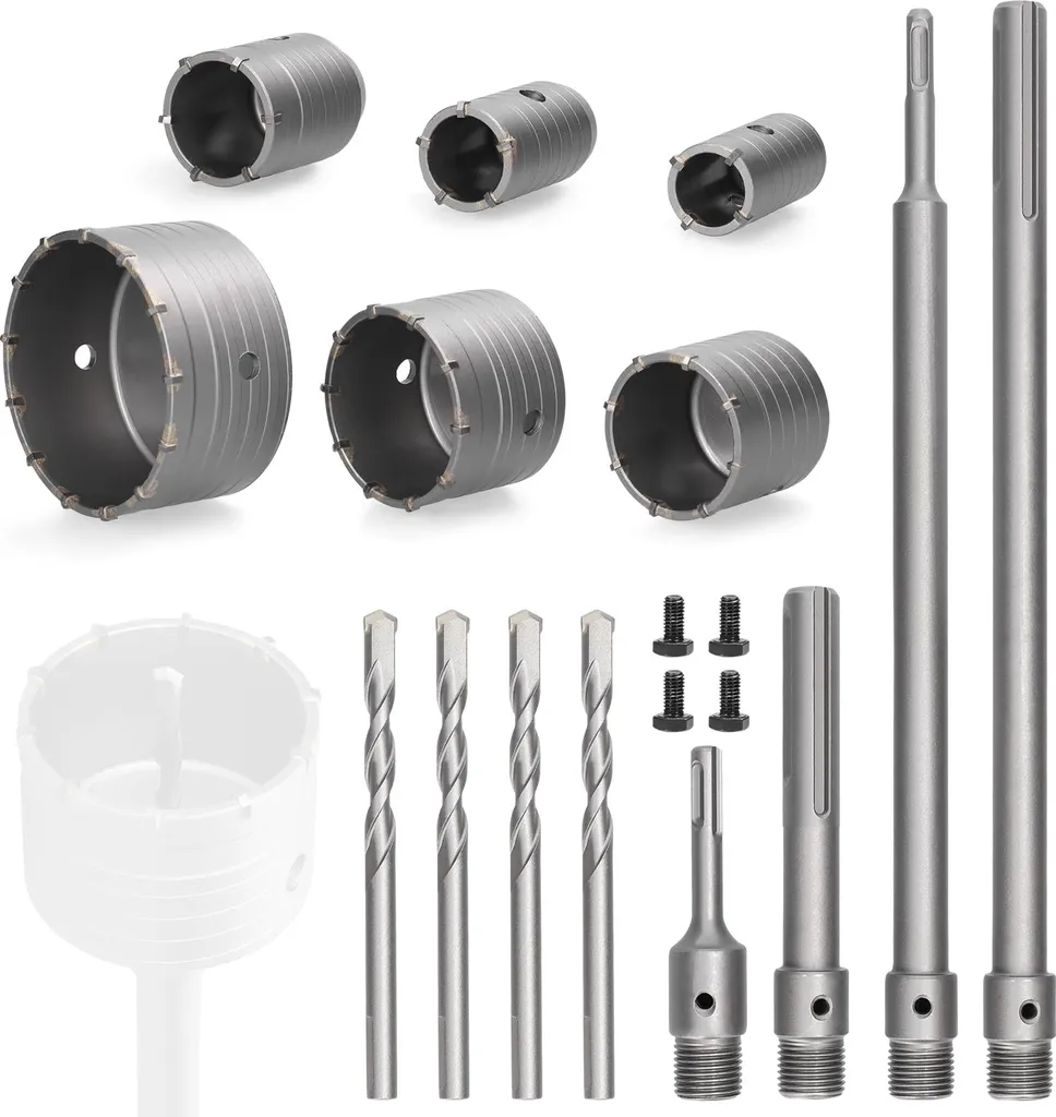 Forets marteaux carbure 16 pièces pour perceuse - Kit mur brique