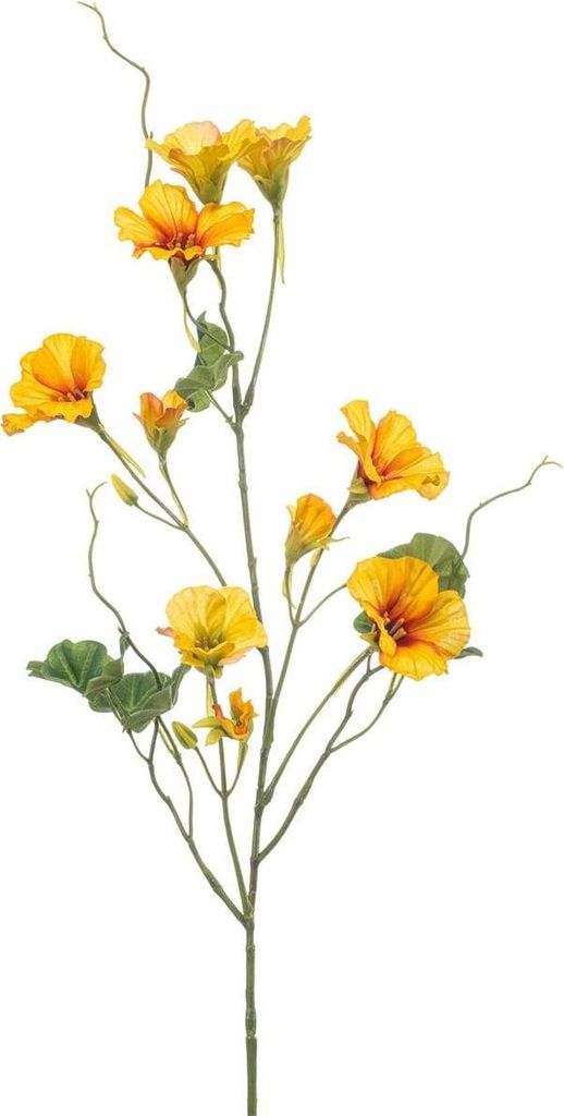 artplants.de Kunst Zweig Brunnenkresse MEZLON mit Blüten, gelb, 80cm - Deko Kresse-Zweig