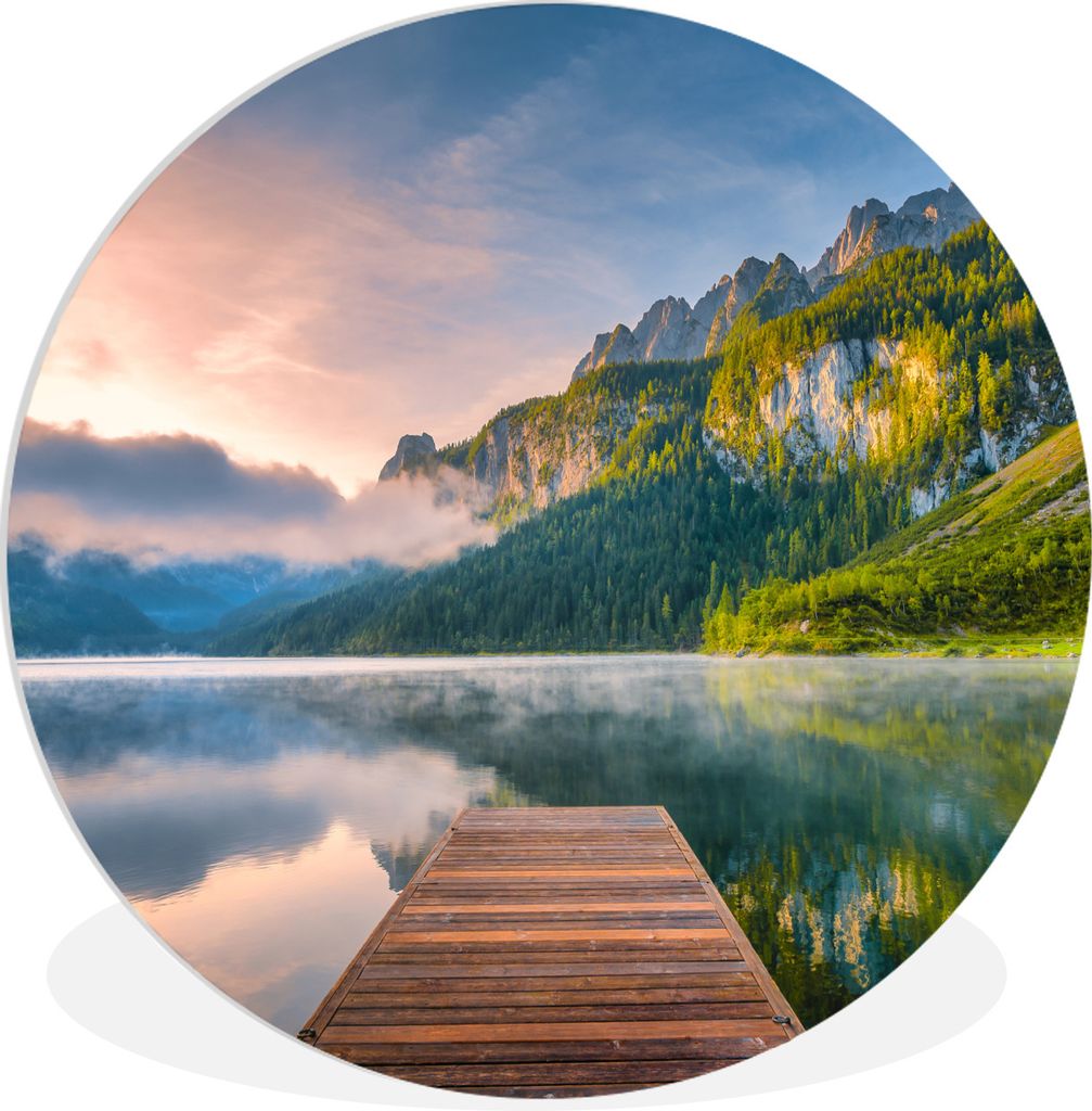 MuchoWow Rundes Wandbild - Runde Bilder Eindrucksvoller Sonnenaufgang in den Bergen von Österreich Ø 90 cm Kreis Wanddekoration Kunststoff - Wa...