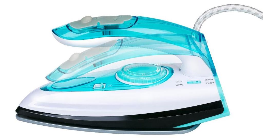 alpina Reisebügeleisen SL-9990B2 - Dual-Voltage Bügeleisen mit Dampfstoß - Klappbares Kompaktes Bügeleisen für Reise - 750-1200W