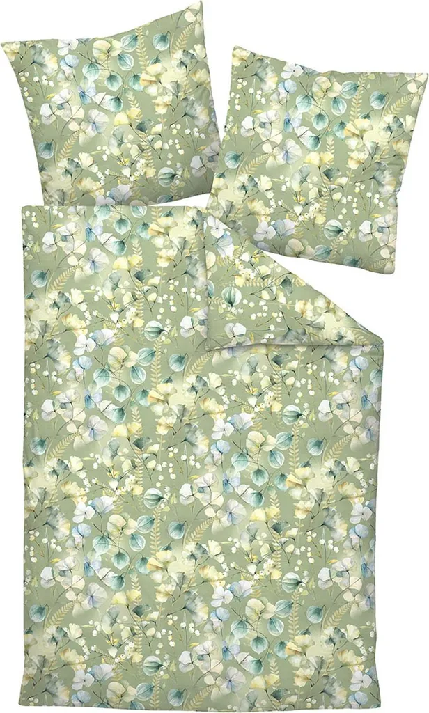 Parure de lit Janine Carmen S 55122-06 Jersey Interlock 135x200cm Citron
