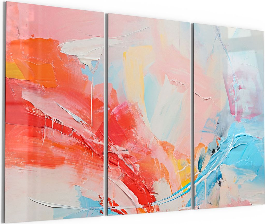 DEQORI Glasbild Echtglas 3x50x100 cm 'Gefühlswirbel in Farben' Wandbilder XXL groß