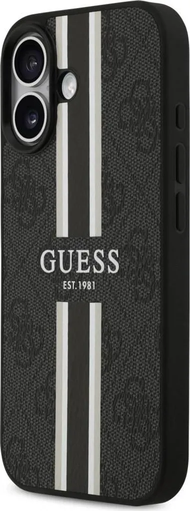 Guess Cover iPhone 17 MagSafe 4G Stripes Nera - Protezione Anti-Urto - 2