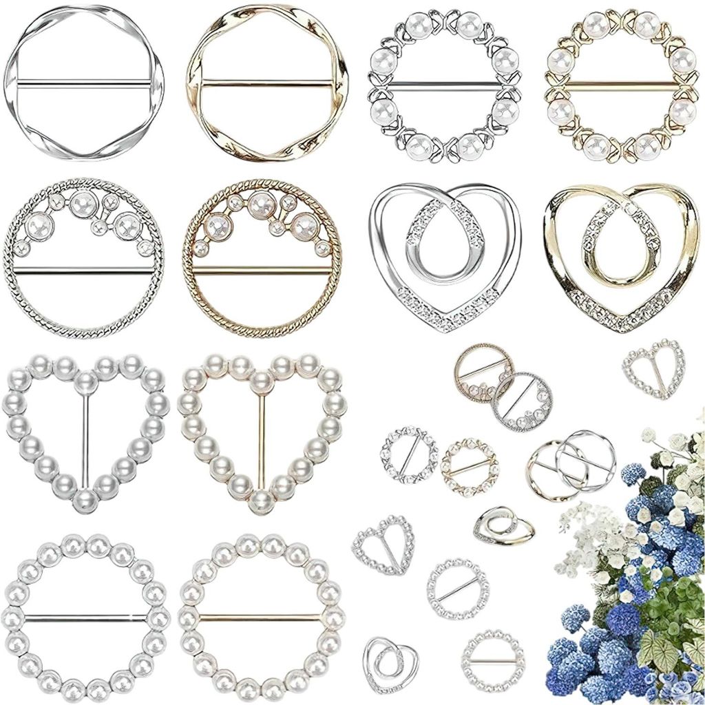 12 Stück T-Shirt Clip, Clips für Kleidung, Broschen Schal Produktbild 