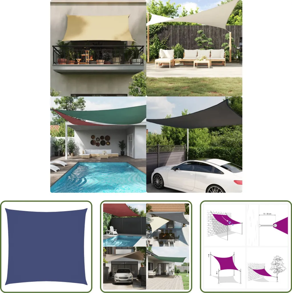 Tenda da Sole The Living Store 4,5x4,5m Blu Oxford | Ombra e Privacy