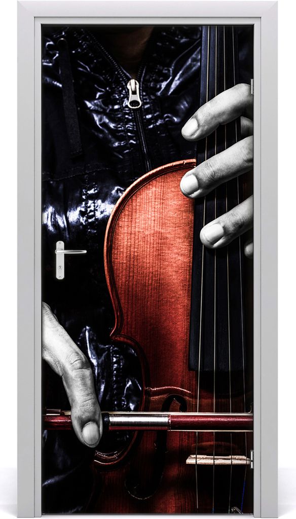 Tulup Türaufkleber 95x205 cm Dekorative Aufkleber Selbstklebend Wasserdichte Tapete Abnehmbar Schlafzimmer Wohnzimmer Wohnkultur - Violine Musik