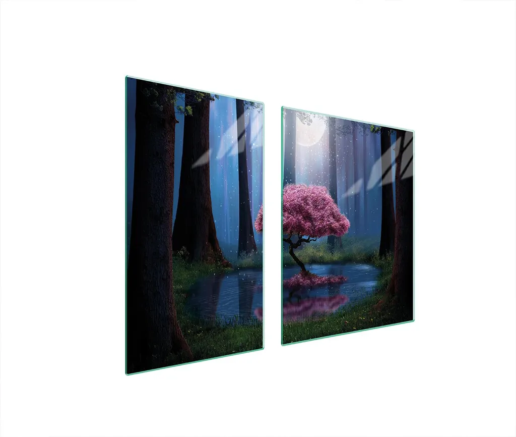 Piastre Coprifornelli Vetro 100x52 Tagliere Induzione Foresta