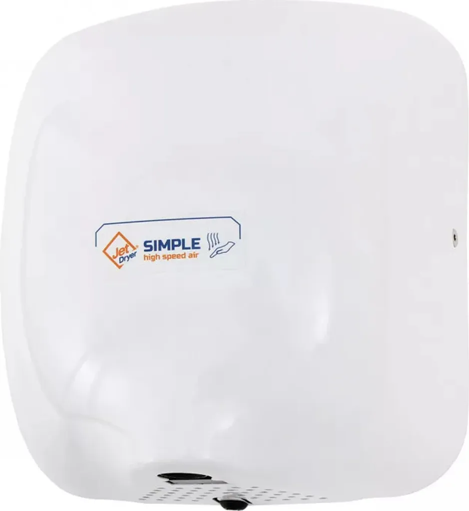 Sèche-mains à air thermique en métal blanc robuste avec capteur infrarouge
