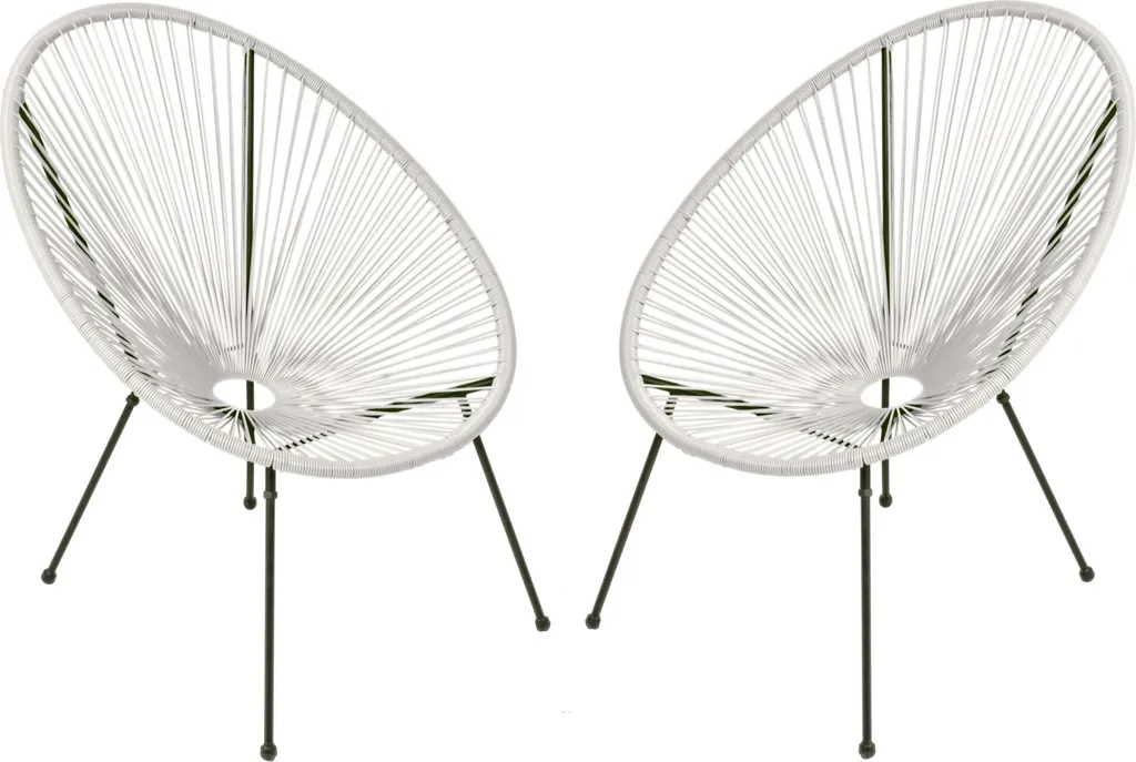Chaises de Jardin Robustes Blanches Dalida - Entretien Facile Set 2 - 6
