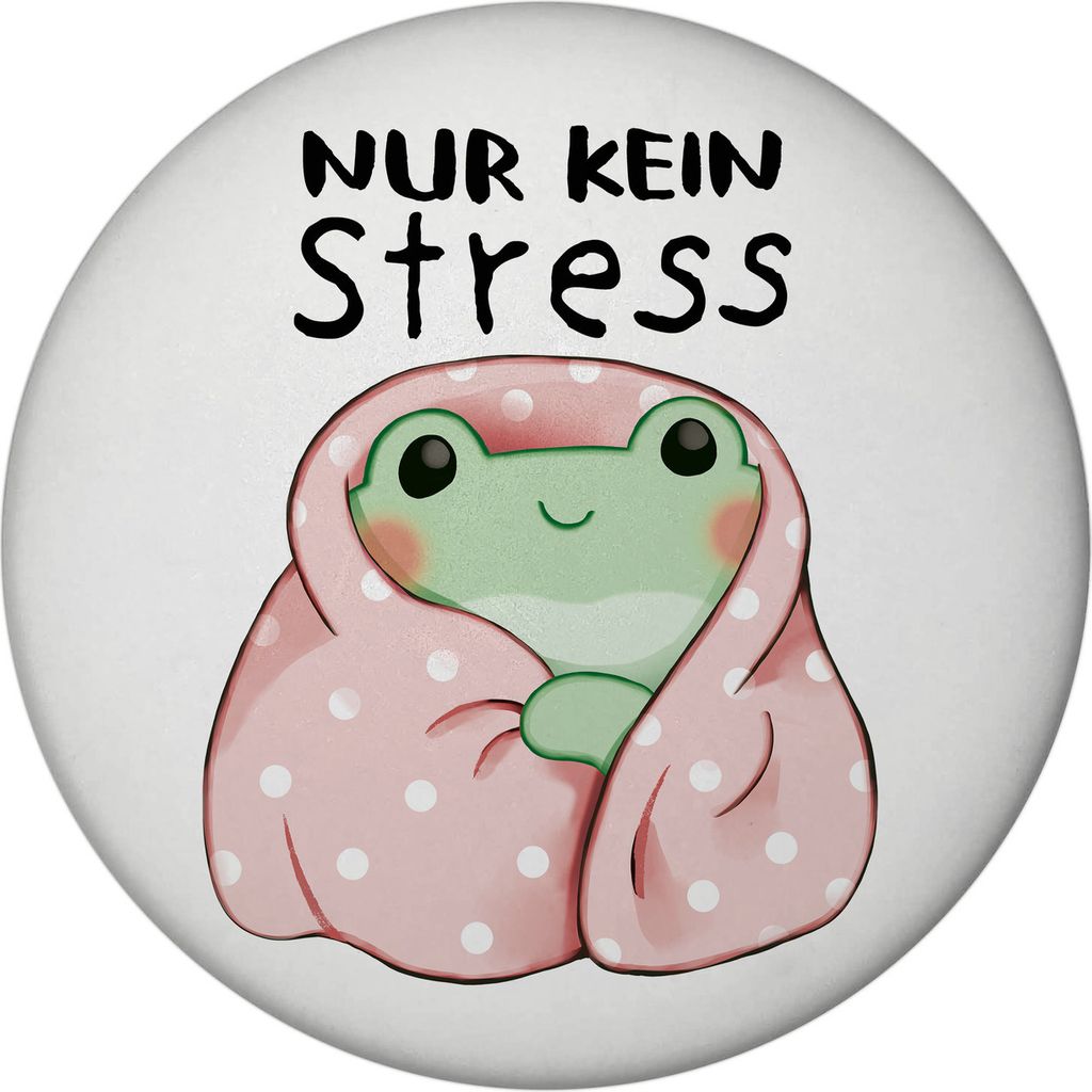 Frosch in rosa Decke Magnet rund mit Flaschenöffner rund Produktbild 