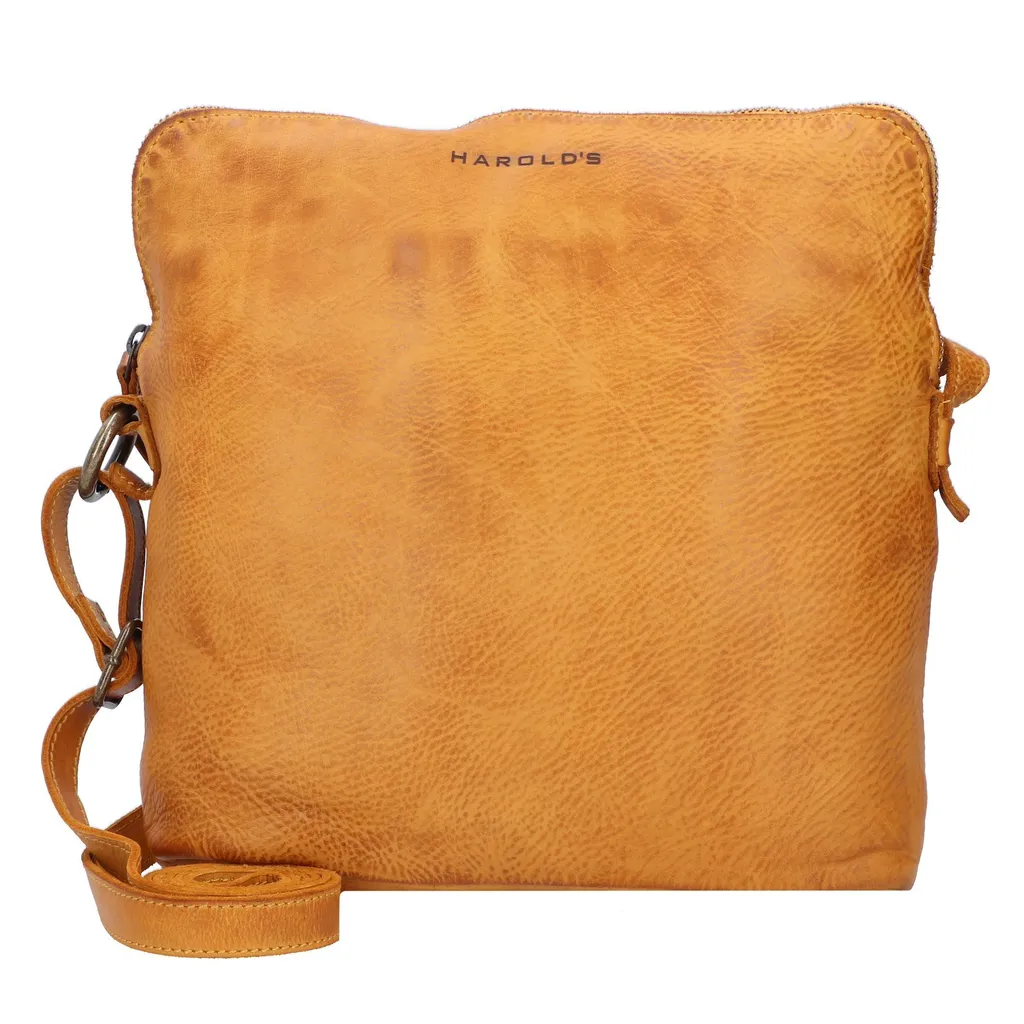 Sac Bandoulière Submarine en Cuir Souple Jaune Foncé Postbag Upend