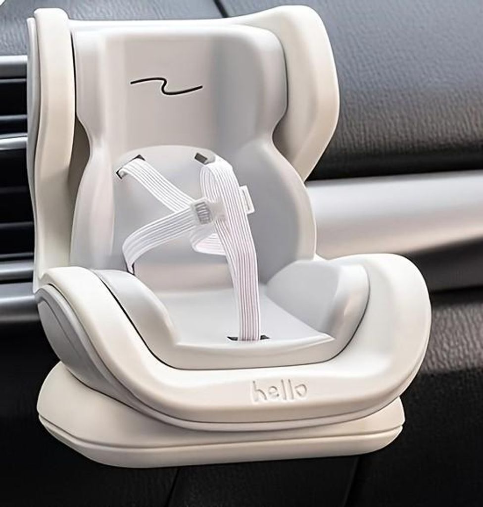 2-in-1 Puppenstuhlsitz für Auto & Tisch – Luftauslass-Clip & Desktop-Halterung