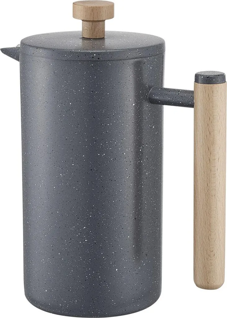Caffettiera francese, caffettiera in acciaio inossidabile da 1 litro con filtro, grande caffettiera francese a doppia parete isolata per infusione a freddo, ideale per campeggio, viaggi e cucina domestica, colore nero - 9