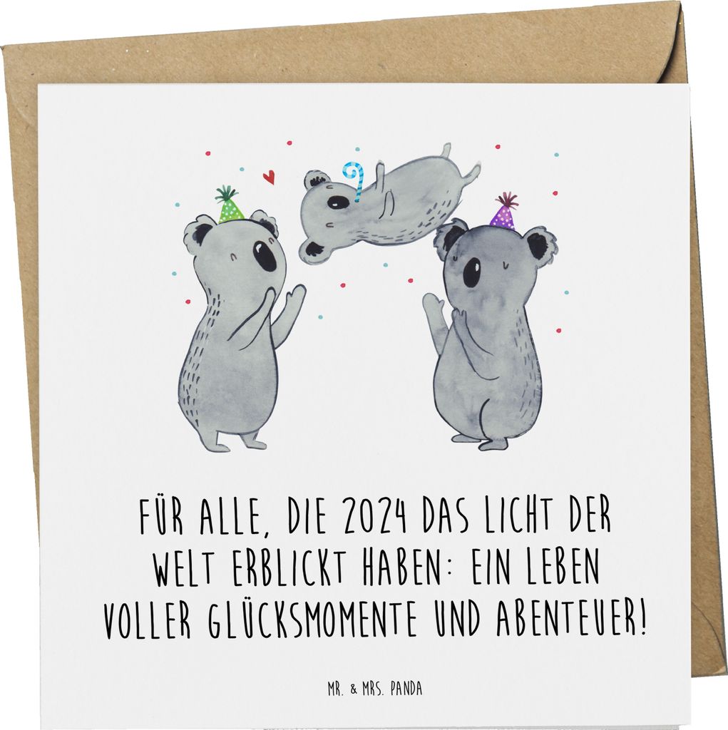 Mr. & Mrs. Panda Glückwunschkarte 2024 Geburtstag Glücksmomente - Weiß - Geschenk, Geburtstagsdeko, Grußkarte, Klappkarte, Geburtstagsgeschenk,...