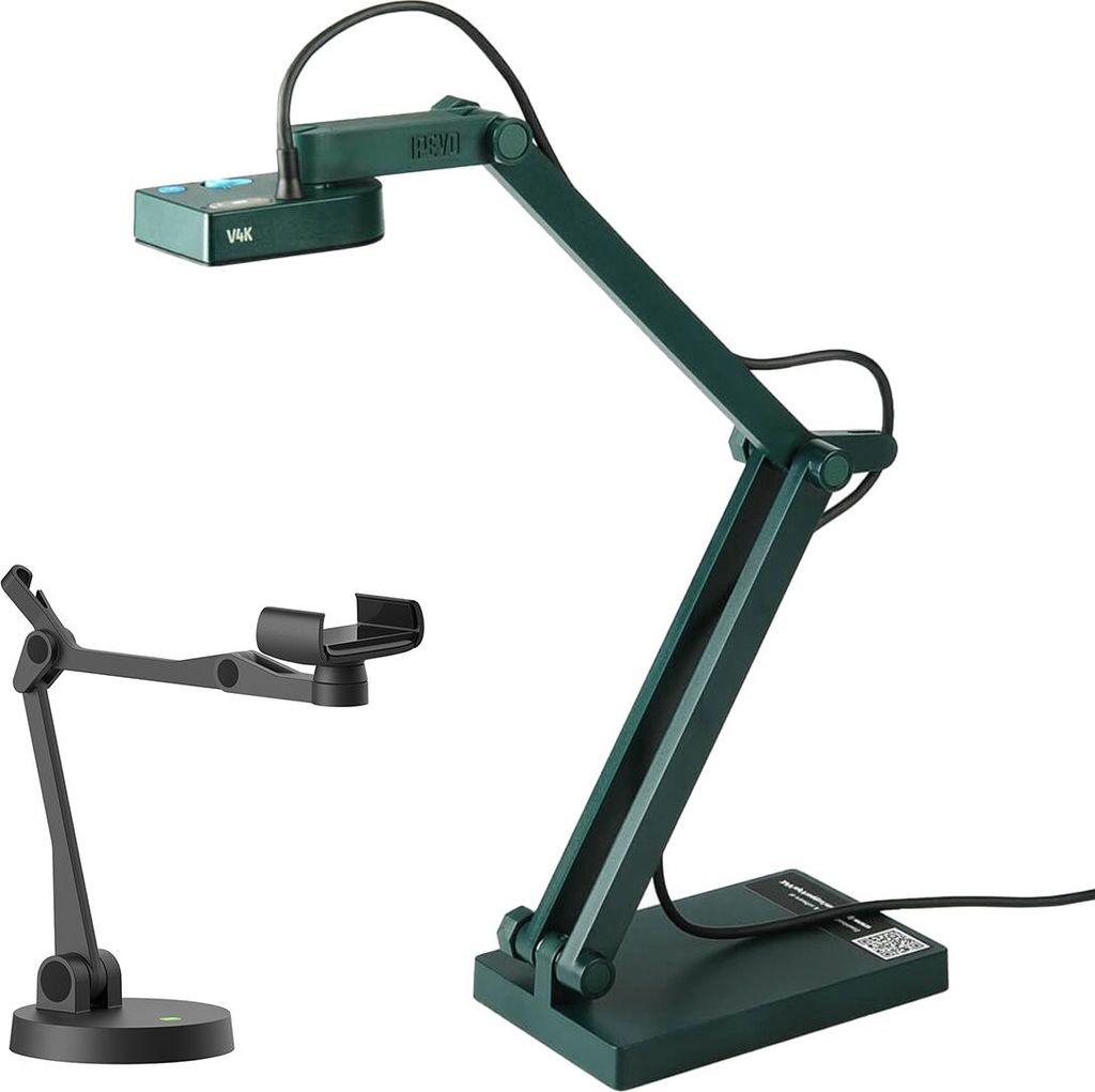 IPEVO Vorteilsbundle: V4K Digitale USB Dokumentenkamera & Uplift Mehrwinkelarm für Smartphones