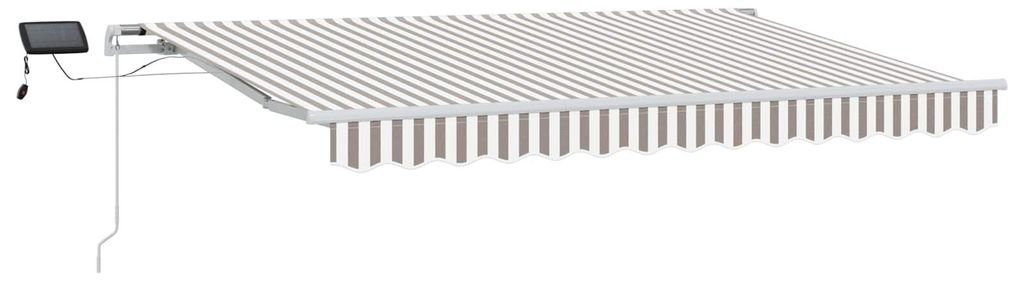 Möbel Einziehbare Markise Hellgrau und Weiß 300 x 250 cm - Markisen CC786