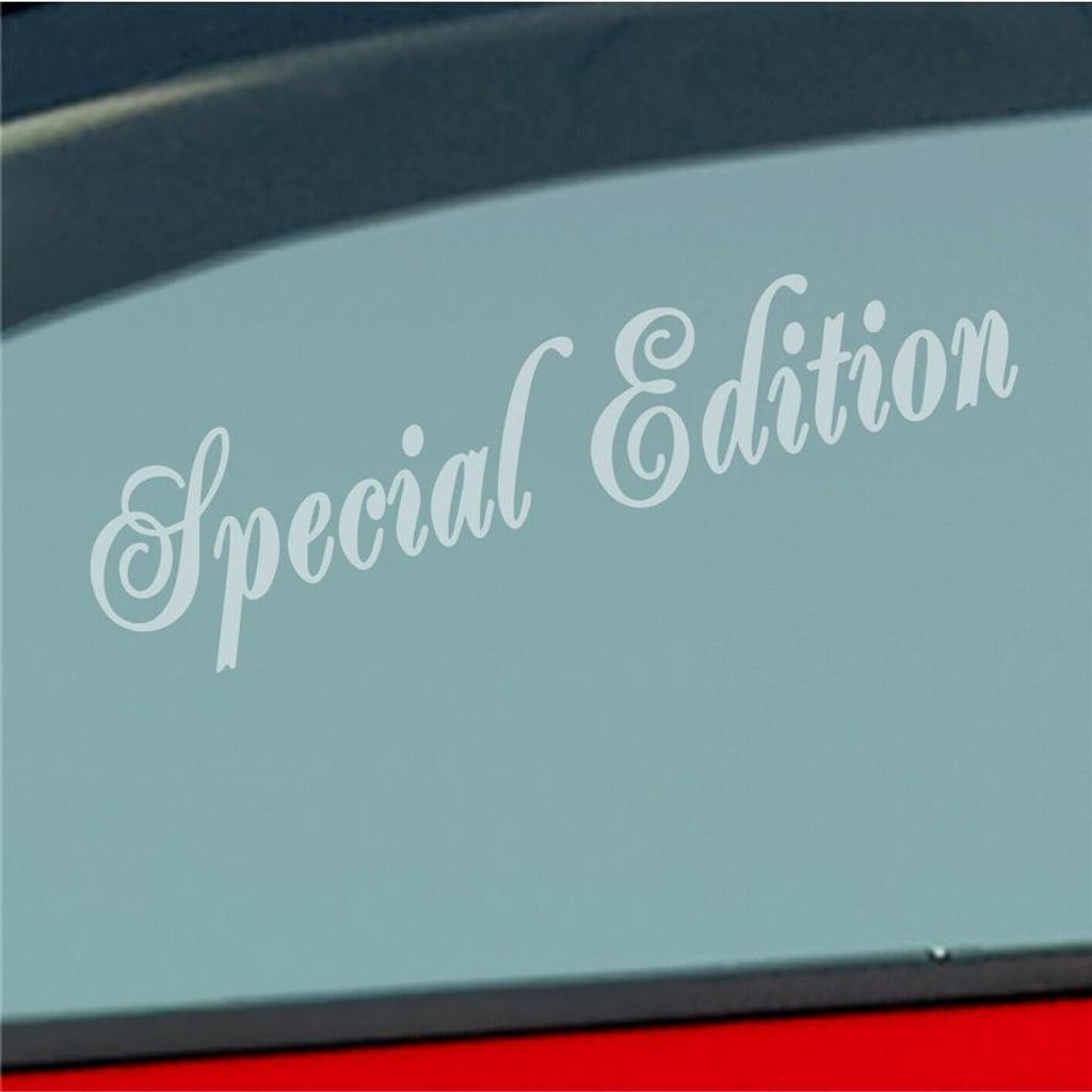 Auto Aufkleber Special Edition Car Tuning Motorrad 15x4 cm Milchglas Sticker Heckscheibenaufkleber
