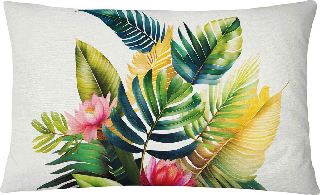 Domarex Gartenkissen Wasserdicht Botanic 40x60 cm – Terrassenkissen – Balkonkissen – Oxford-Gewebe UV-beständig – Füllung aus Silikonkuge...