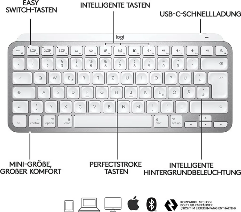 Clavier multi-dispositifs Logitech MX Keys Mini pour Mac MacBook iPad - 8