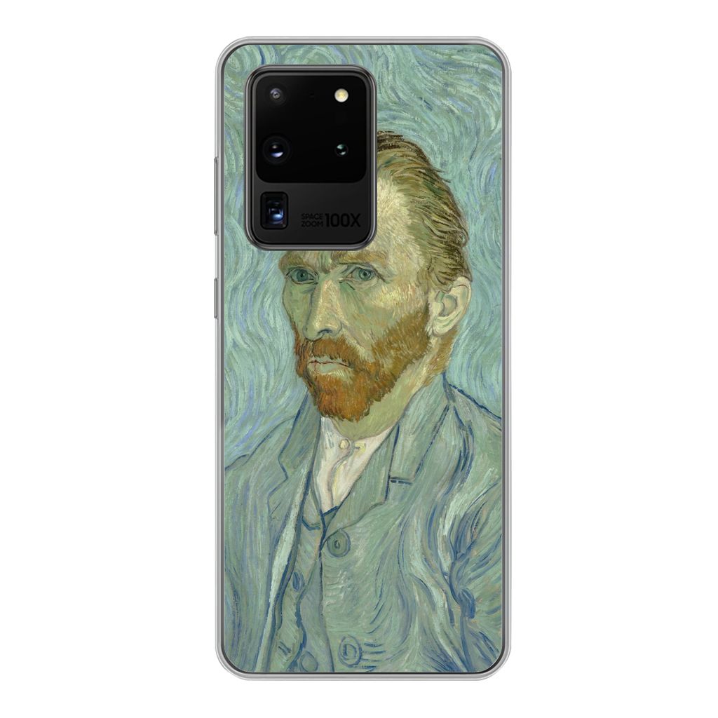 MuchoWow Handyhülle Schutzhülle Hülle für Samsung Galaxy S20 Ultra Selbstporträt - Vincent van Gogh Silikon Softcase Handy Hülle - Kartenin...
