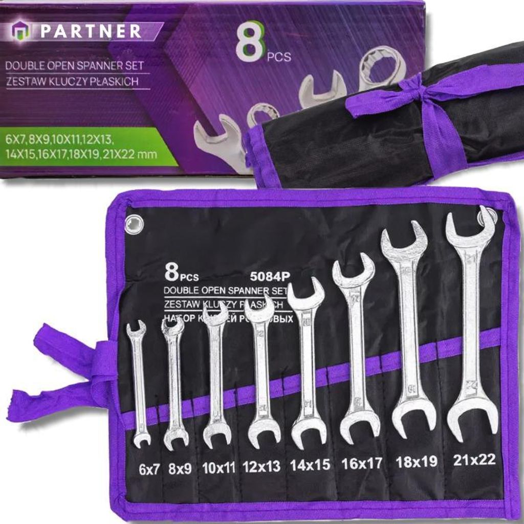 PARTNER Maulschlüsselsatz 8-teilig 6 - 22 mm Stoff