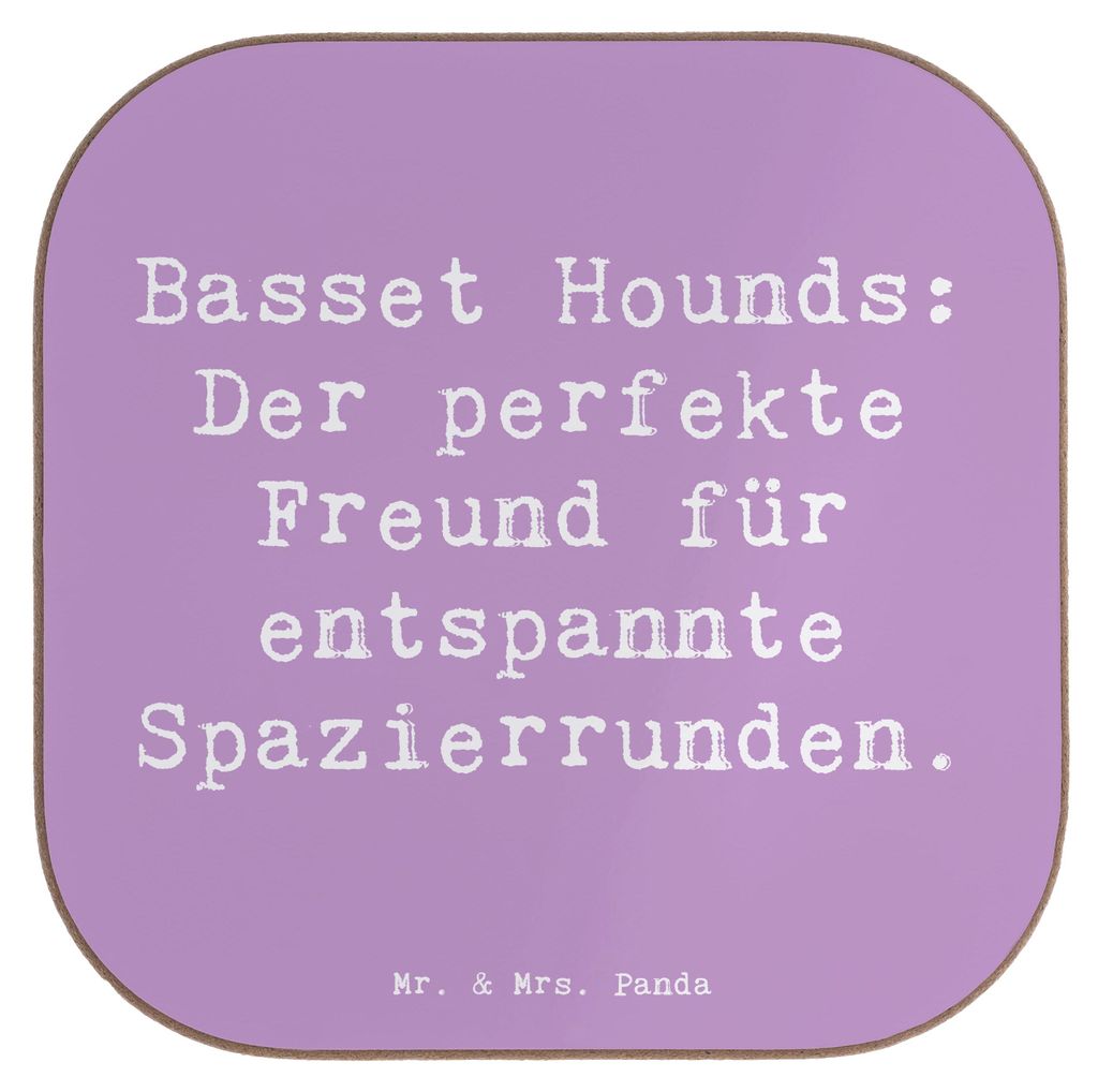 Mr. & Mrs. Panda Untersetzer für Gläser Spruch Basset Hound Freund - Lavendeltraum - Geschenk, Tassen, Familienhund, Hunderassen Beschreibung, Hu...