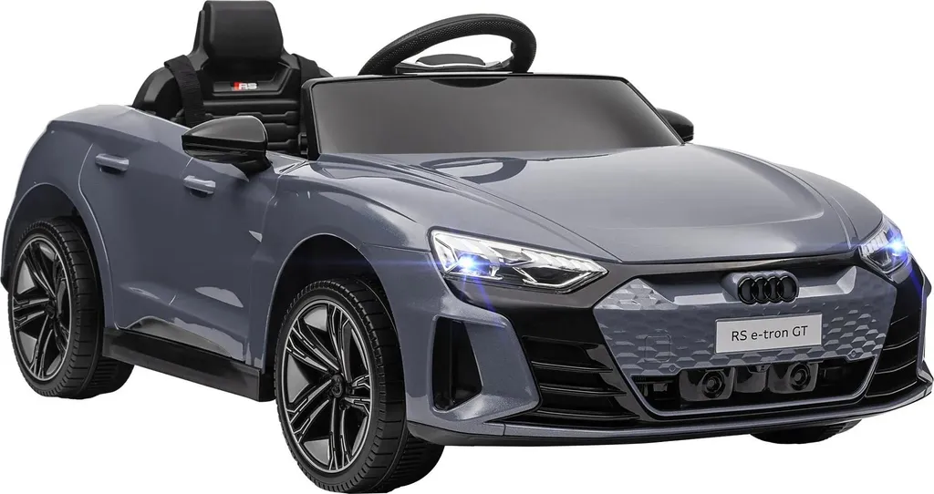 Voiture enfant 12V Gris : Phares LED, Musique USB et Portes ouvrantes