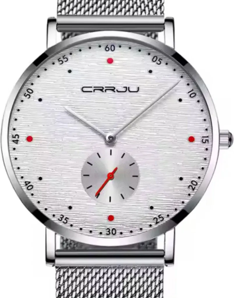 Orologio MicLee Quarzo Argento Maglia Milanese Regolabile Uomo