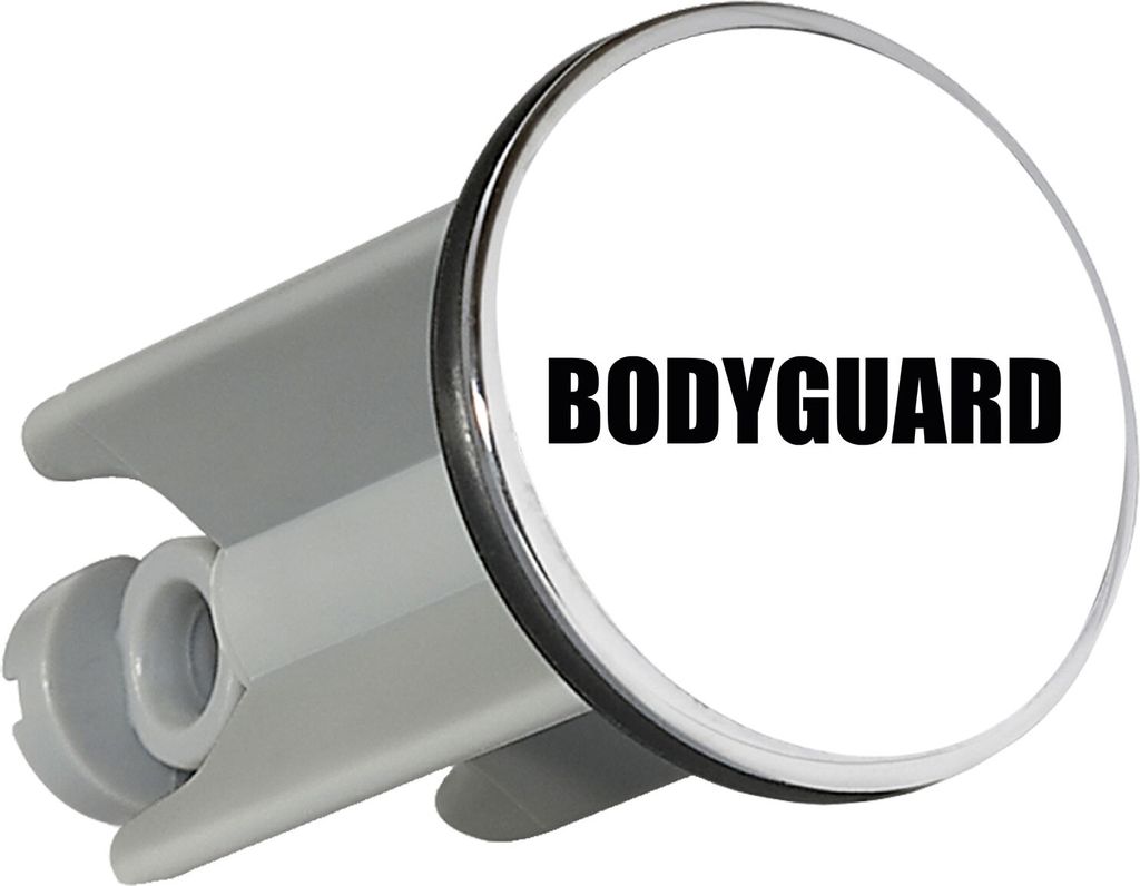 Huuraa Waschbeckenstöpsel Bodyguard Schriftzug 4cm höhenverstellbar Abflussstopfen Geschenkidee