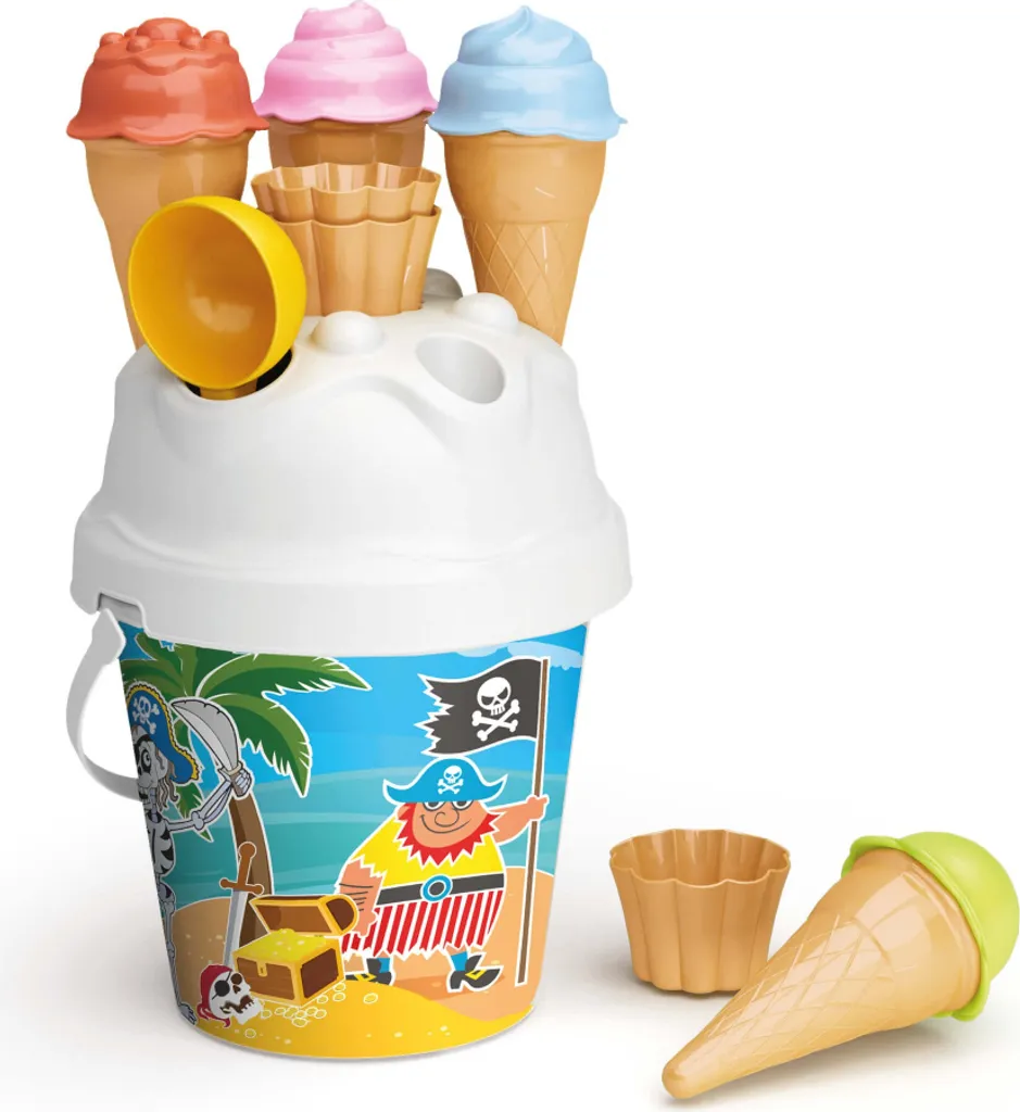 Jeu de sable pour bac à sable et plage avec seau pirates Adriatic