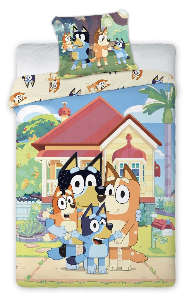 Bluey & Family - Wende-Bettwäsche-Set, 135x200 & 80x80