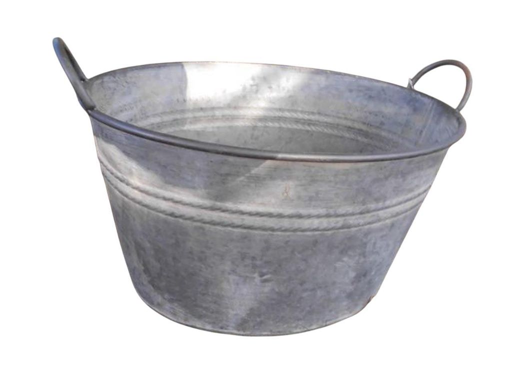 Zinkwanne Pflanztopf Zinkbottich Blumentopf 43 x 33 cm Grau Produktbild 