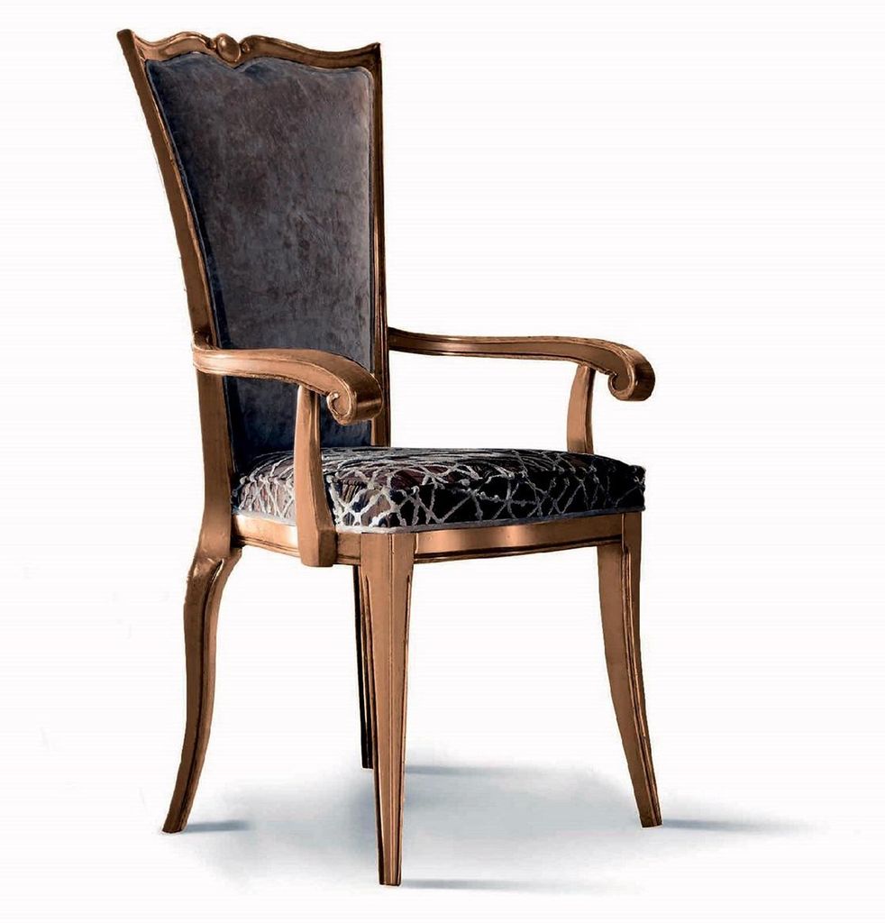Esszimmerstuhl Art déco Armlehne Esszimmer Stühle Design Textil Luxus Lehnstuhl