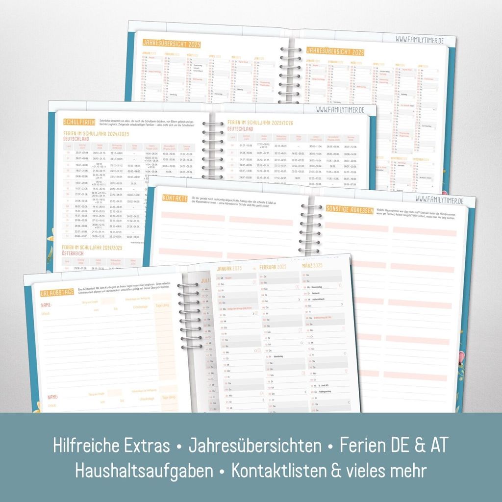 Family-Timer 2025 / 12 Monate / Happy Flower / Häfft-Verlag Produktbild 5