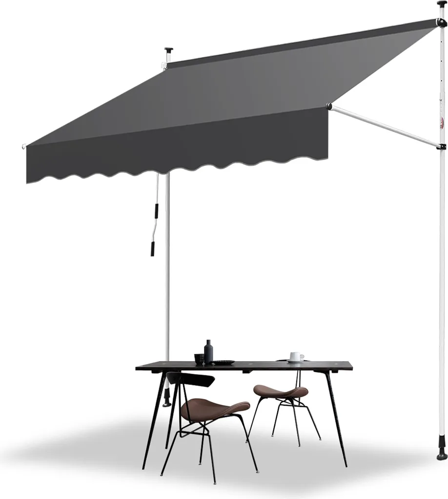 TolleTour Tenda a Morsetto 250 cm | Installazione Rapida Grigio