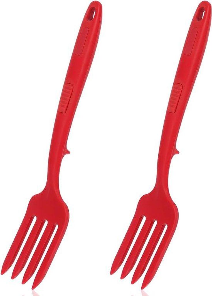 Silikonische Kuchengabeln - 29,5 cm - Hitzebeständig - Für Eierklopfen - Backen - Rote Ausführung