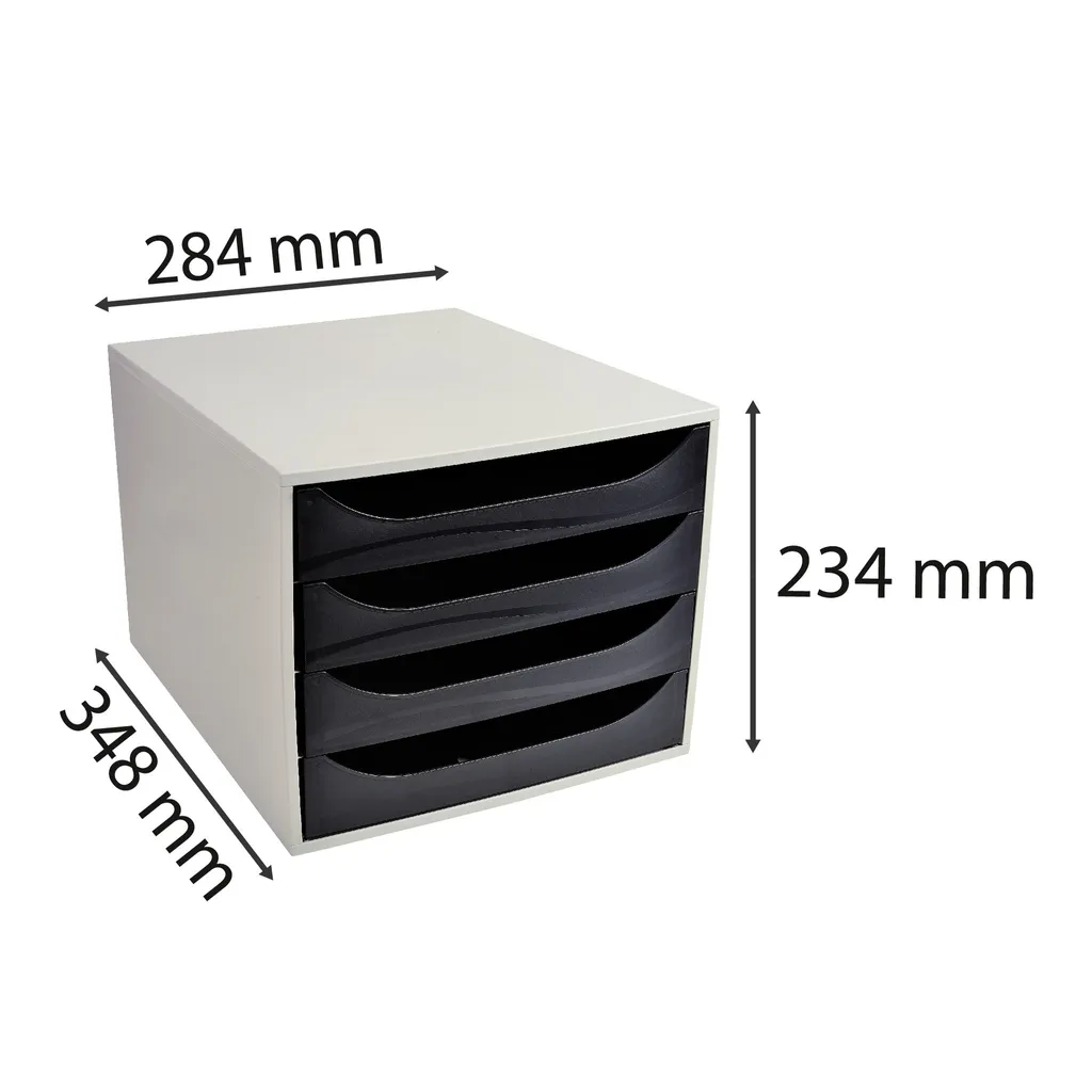 Exacompta Ecobox Office Module 4 tiroirs Noir 2286014D pour Format A4 - 3