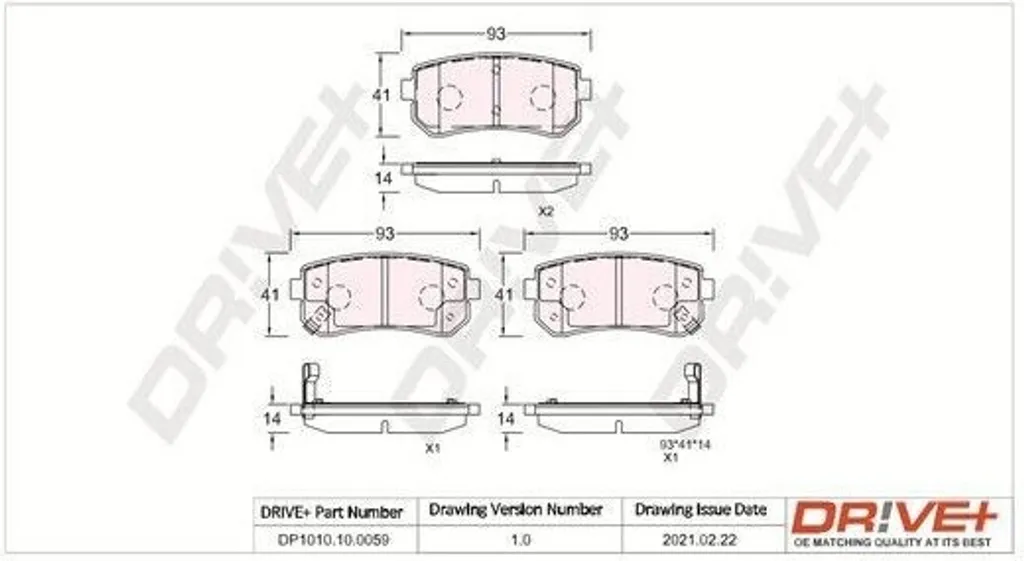 Plaquettes de frein arrière DP1010.10.0059 pour Hyundai i10 et Picanto