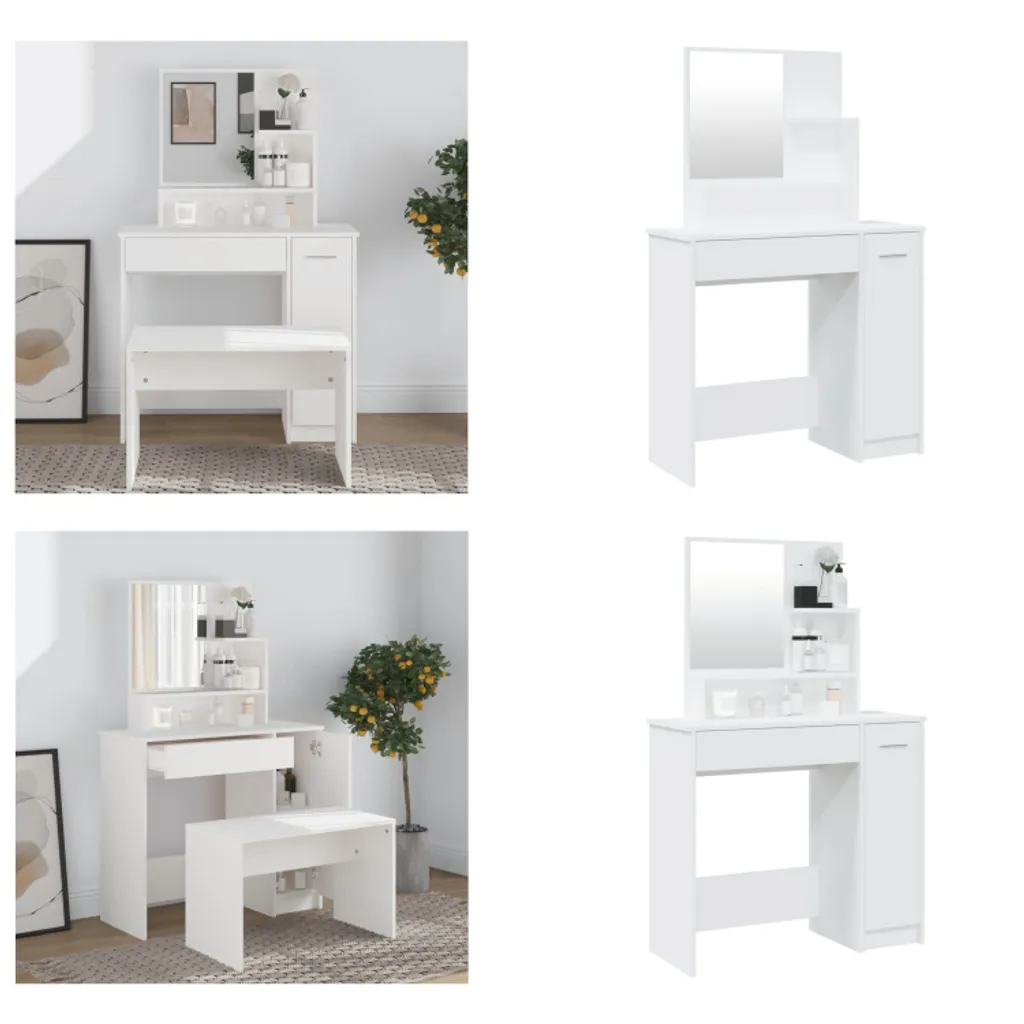 Toeletta vidaXL Bianco con Specchio: La Mia Nuova Postazione Make-up