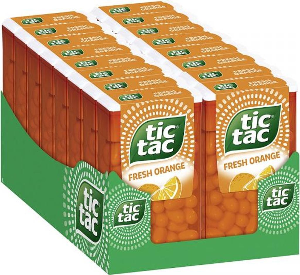 tic tac Fresh Orange Dragees pikantny smak łagodnej Zdjęcie produktu 