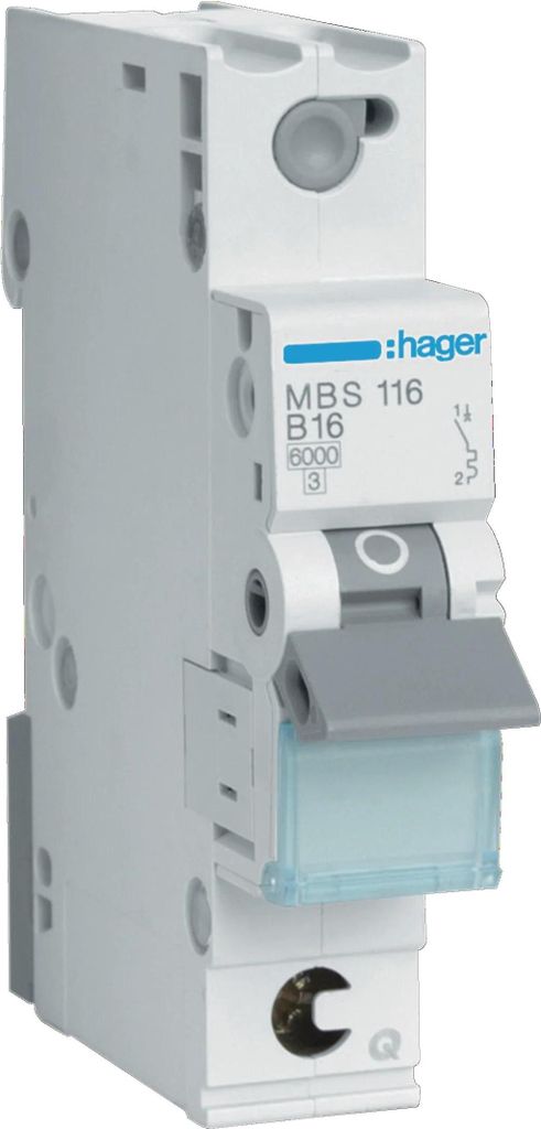 Interrupteur Hager LS unipolaire, 6 kA, caractéristique B, Image du produit 